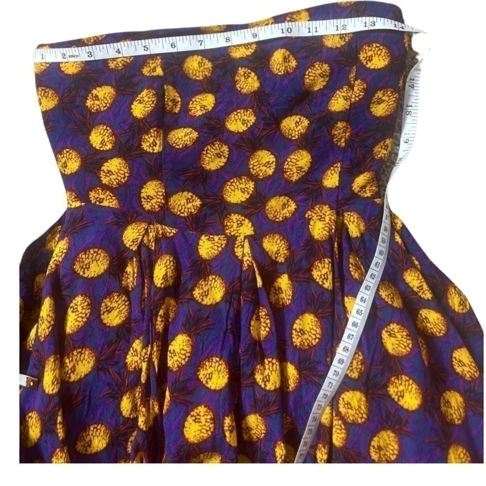 Women’s Floral Print Tie Back Sleeveless Dress, purple, yellow dress size S - Picture 4 of 7